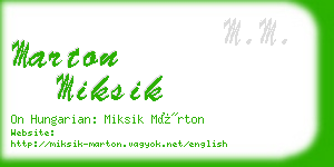 marton miksik business card